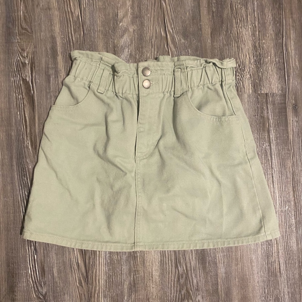 LIGHT GREEN JEAN SKIRT